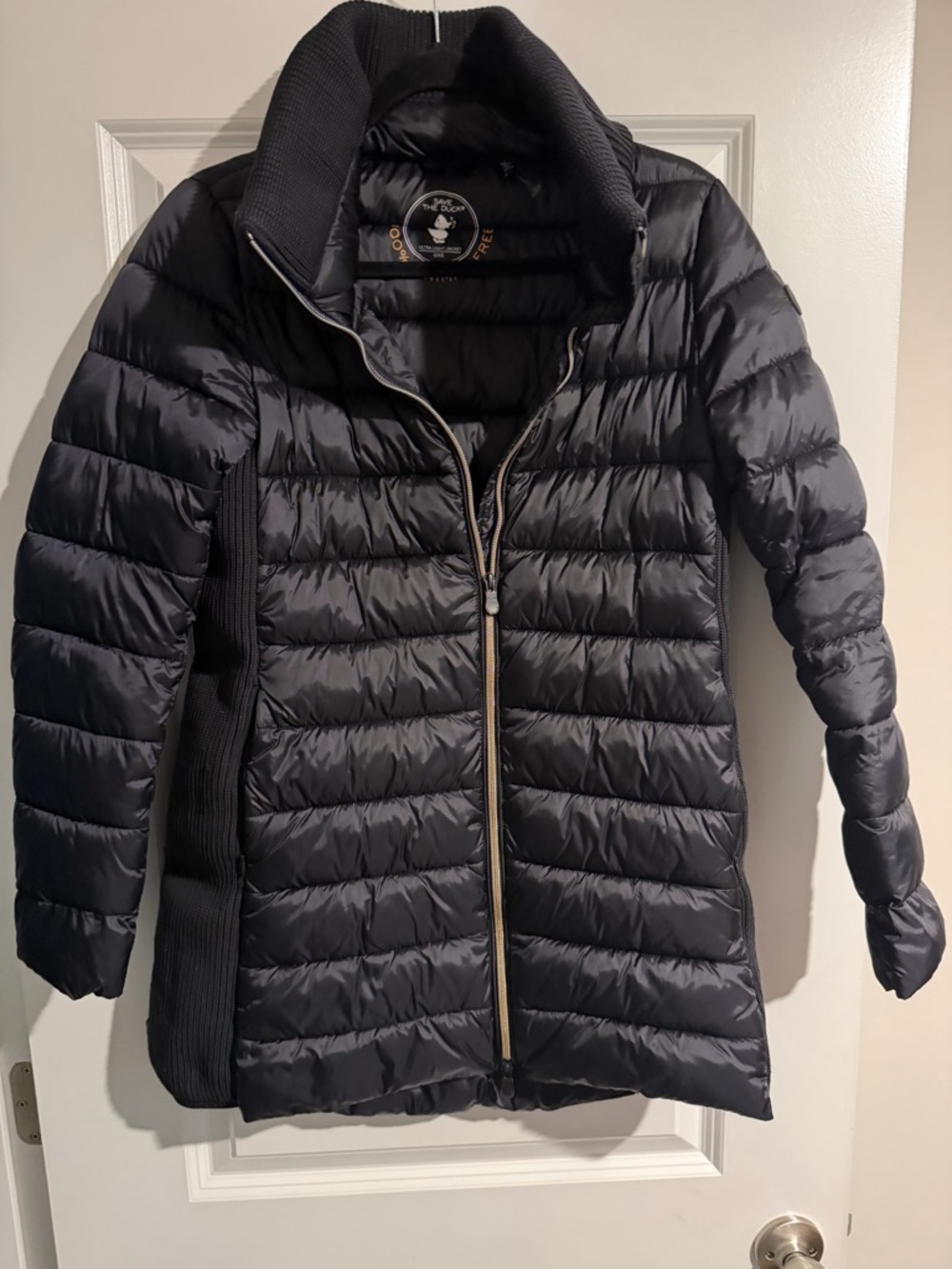 SAVE THE DUCK Black Hooded Packable Puffer Coat 🔥 Size XS